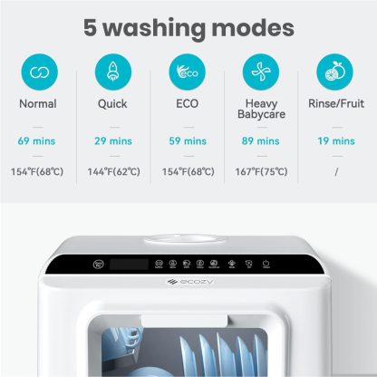 Ecozy Countertop Mini Dishwasher with Built-In Water Tank - Image 5