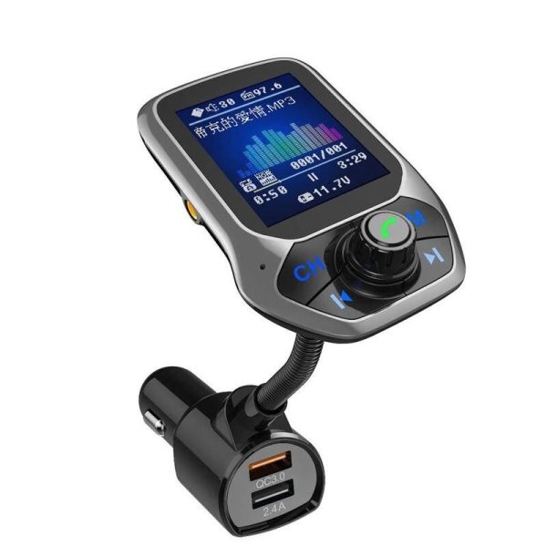 Bluetooth FM Transmitter with 1.8" Color Display, Handsfree Car Kit & Dual USB Charger - Image 5