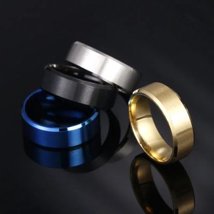 Stainless Steel Classic 8mm Brushed Ring – Unisex Fashion Band for All Occasions - Image 3