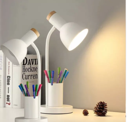 Contemporary Nordic Desk Lamp with Pen Holder - LED Office and Home Decor Light - Image 3